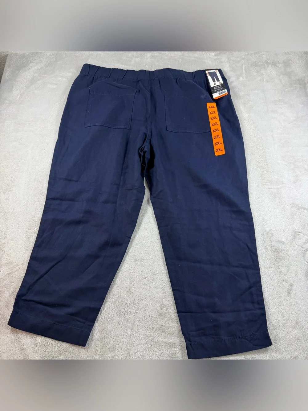 Banana Republic Womens XXL Tapered Crop Pants Blue‎ Lyocell Linen Blend